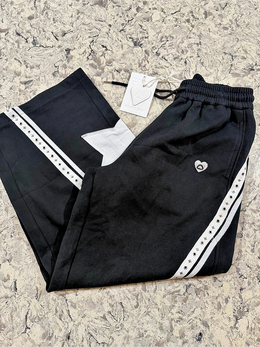 Aelfric Eden Panel Baggy Barrel Sweatpants Black & White size small